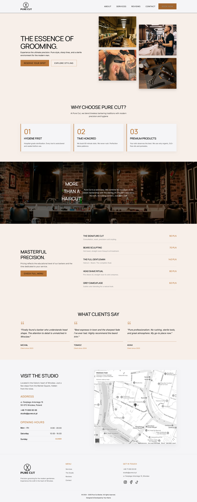 Pure Cut Website